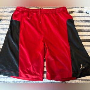 Men's Red and Black Air Jordan Athletic Shorts